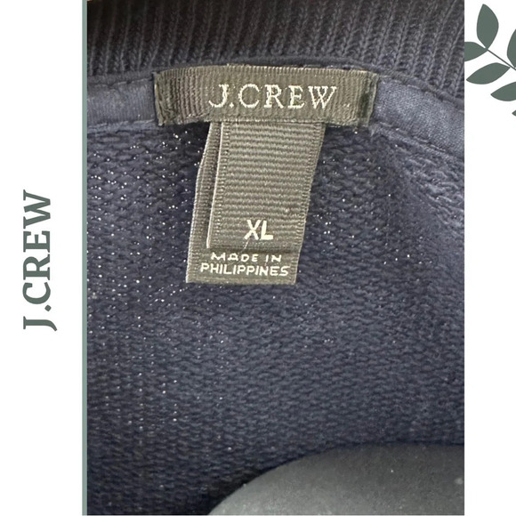 J. Crew Women’s Eyelet Pullover Knit Top Navy  & Blue Lomg Sleeve Size XL - Picture 6 of 6